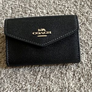 NWT Coach Flap Card Wallet Black